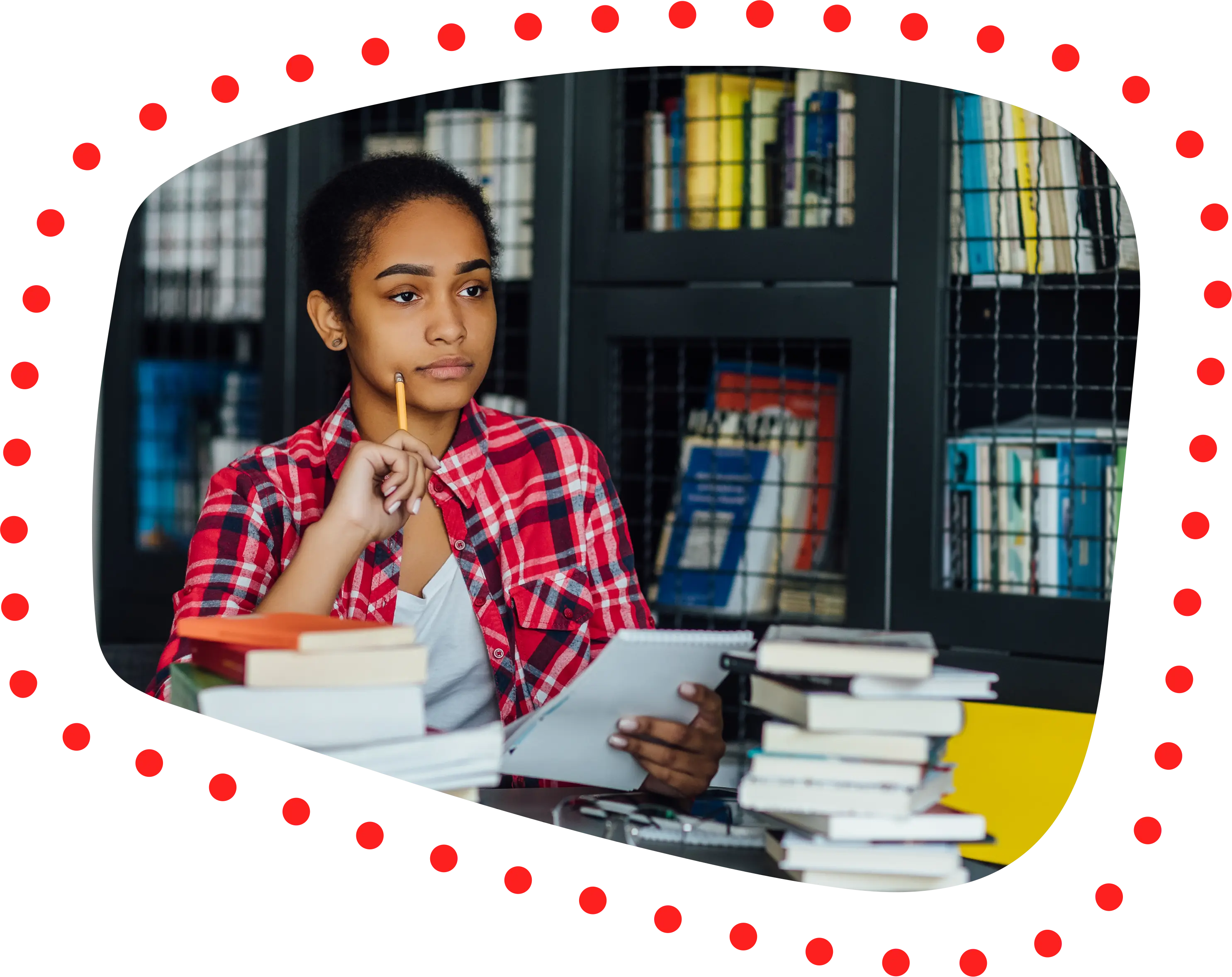 lady making research